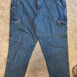 Blue Denim Cargo Pants